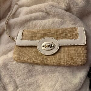 Ann Taylor Tan and Cream Clutch